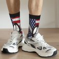 thumbnail image 6 of Cauagu Vintage Baseball American Flag Print Crew Socks for Women and Men,Adult Athletic Running Socks 1-Pair Sports Socks Work Gear Socks with Moisture Wicking, 6 of 6