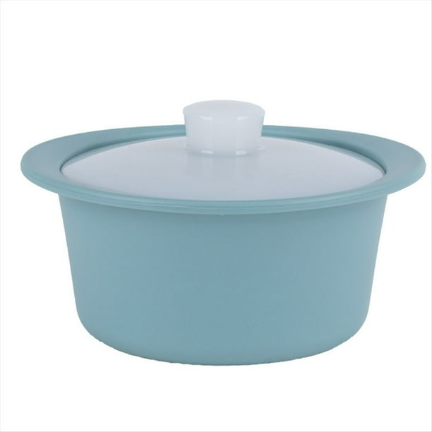 Vaporera de Silicona para Microondas con Asa y Tapa, Resistente Al , Apta para Lavavajillas, Color Azul.