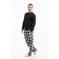 thumbnail image 3 of 2 Piece Mens Microfleece Pajama Sets – Ultra Soft PJ Pants with Henley Shirt, 3 of 7