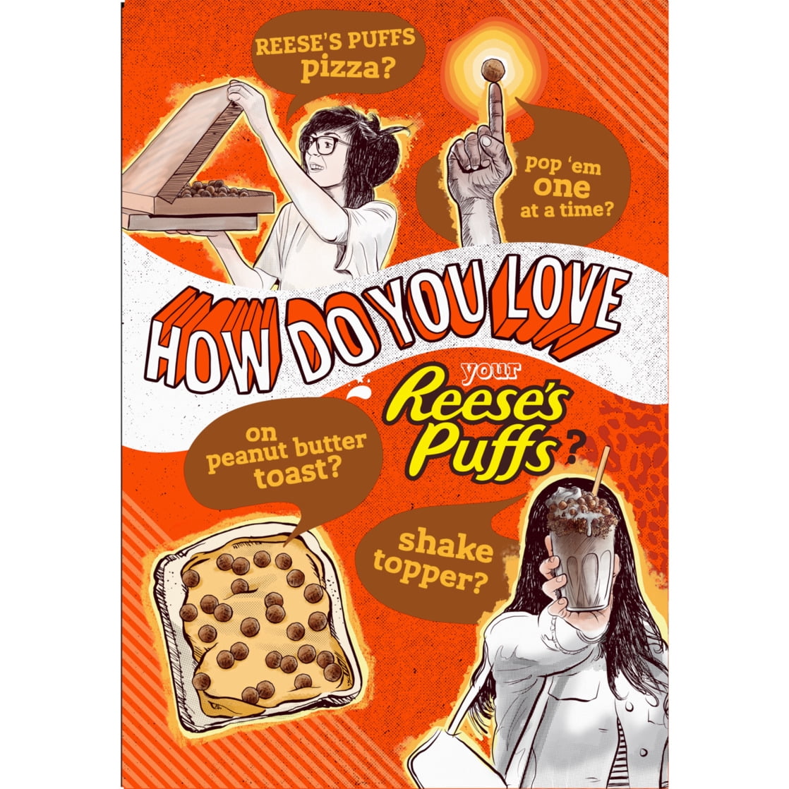 (10 pack) REESE'S PUFFS Mega Size Breakfast Cereal, Chocolatey Peanut Butter, 29 oz - Crunchy Corn Puffs