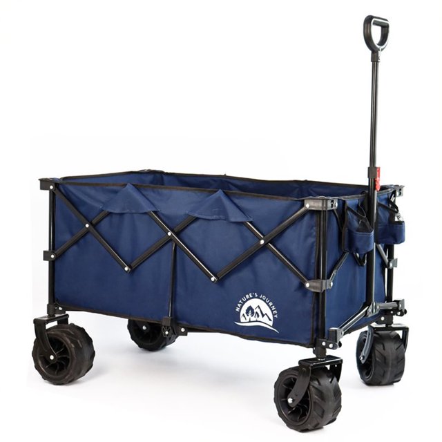Maxwell en Plein Air Pliant Chariot de Camping avec Plus de Roues de Silence, Navy