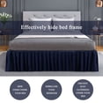 thumbnail image 3 of Pleated Bed Skirts Polyester Solid Dust Ruffle 14 Inch Drop Navy Blue, 40, 3 of 8