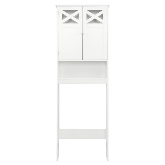 Solirest Over The Toilet Storage Cabinet,Freestanding Toilet Rack Space Saving Cabinet with 2 Doors & Storage Shelf, Bathroom Cabinet Organizer Rack Over Toilet