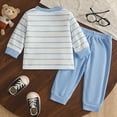 thumbnail image 5 of Gerichy Toddler Baby Boy Clothes Striped Outfits Fashion Fall Winter Sweatshirt Sweat Pant 6 12 18 24 Months 2T 3T Kids Tops Shirt Sets, 5 of 5