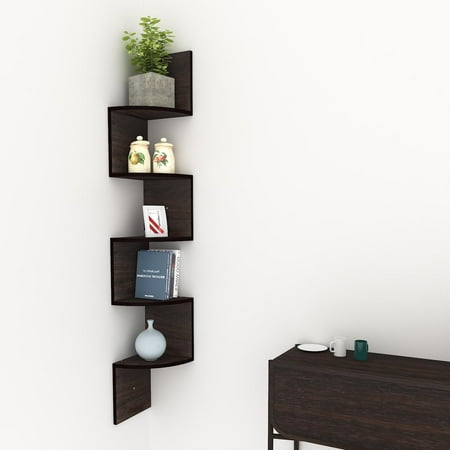Large Corner Wooden Zig Zag Wall Floating Shelves Home Decor Large Corner Wooden Zig Zag Wall Floating Shelves Home Decor Furniture White Black Brown Us Stock