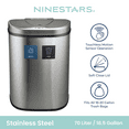 thumbnail image 3 of Nine Stars Automatic Kitchen Trash Can, 18 Gallon Stainless Steel Recycle Garbage Bin with Soft Close Lid, Silver, 3 of 7