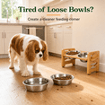 thumbnail image 4 of Raised Cat Bowl Stand, Dinosam  Elevated Cat Bowls, 6 Heights Adjustable Elevated Dog Bowls with 10oz 2 Stainless Steel, Adjusts to Heights 2.95"-6.89", 4 of 9