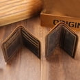 thumbnail image 3 of Cartera Retro Sonducket para hombre de cuero corto Con tarjetero de cambio color Café, 3 of 6