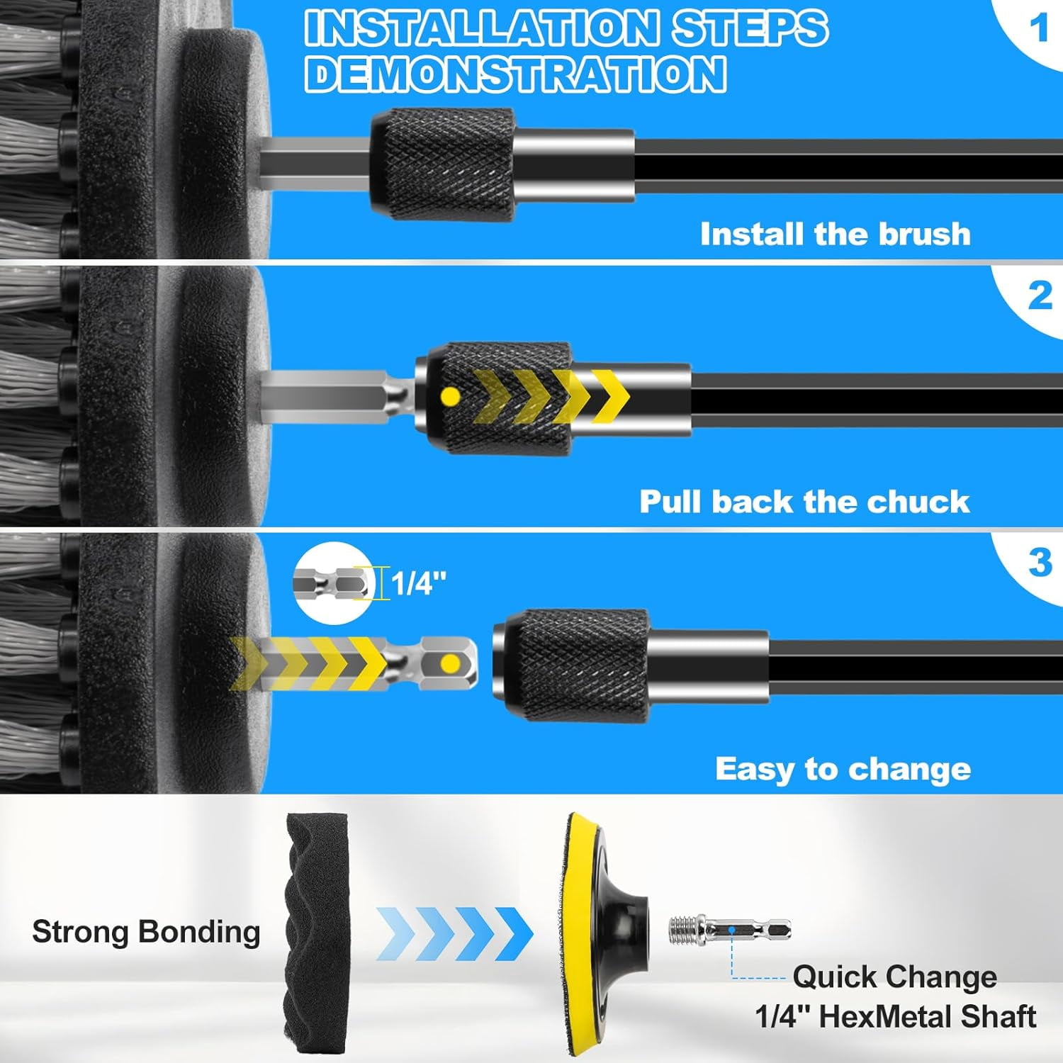 23PCS Car Detailing Kit, Car Cleaning Drill Brush Set with Extension Rod, Auto Detailing Supplies for Interior, Exterior, Wheels, Tires, Dashboard and Seats