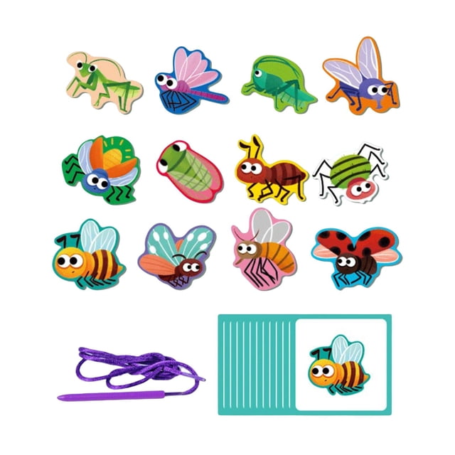 Animal Blocks Threading Toy Actividades de aprendizaje para edades de 3 4 5 Macarena juegos de enhebrar bloques