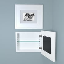 14x11 Landscape Contemporary White Picture Frame Medicine Cabinet by Fox Hollow Furnishings