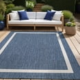thumbnail image 5 of Beverly Rug Indoor/Outdoor Area Rugs, Bordered Patio Porch Garden Carpet, Blue and White, 8'x10', 5 of 8