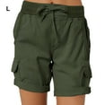 thumbnail image 3 of Qarigey Pantalones cargo Pantalones cortos de bolsillo Cintura suelta Pantalones de verano Moda cómoda Damas para la playa Pantalones Type3 NO3, 3 of 6