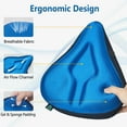 thumbnail image 2 of Zacro Bike Seat Cover, Comfortable Exercise Bicycle Saddle Cushion Extra Soft Wide for Indoor Outdoor, Blue (X-Large), 2 of 7