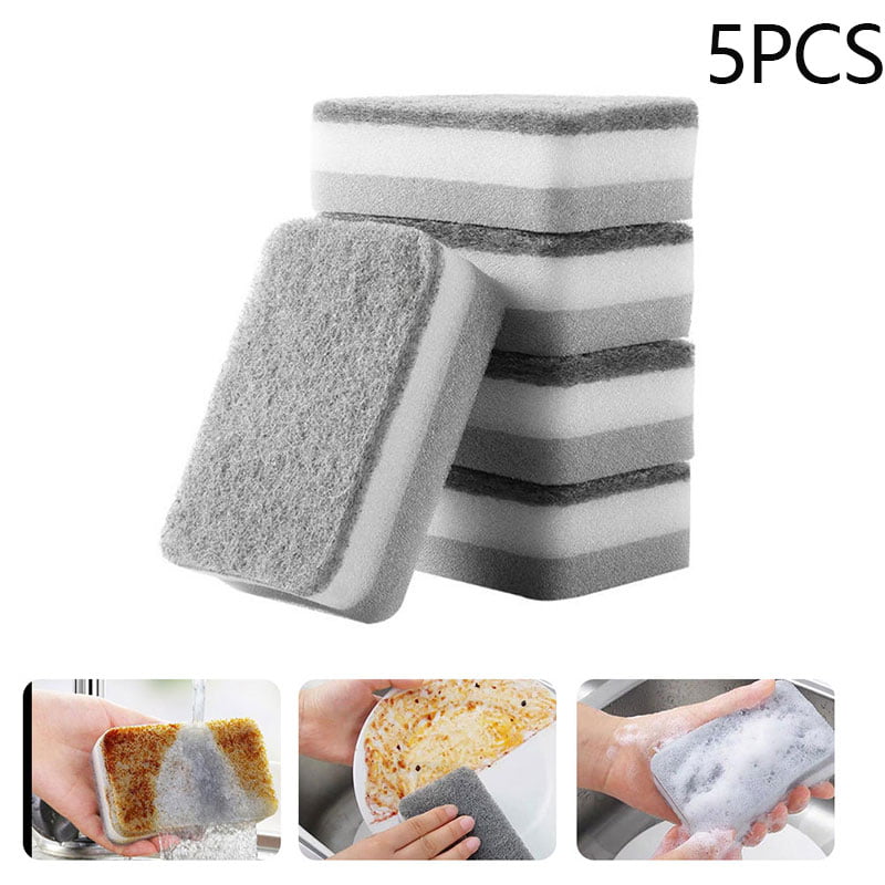 5PCS Strong Magic Sponge Cleaning Brush Dish Bowl Washing Sponge Kitchen ClCACA 