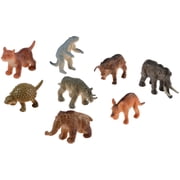 Set Of 12 Mini Ice Age Prehistoric Animals Diorama Figures Toys