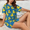 thumbnail image 4 of Sikiie Rubber Duck Womens Pajama Sets Short Sleeve Top With Pants Sleepwear 2 Piece Lounge SetXX-Large, 4 of 6