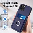 thumbnail image 4 of Allytechgroup iPhone 12 Pro Wallet Case for Women Men, Premium PU Leather Shockproof Hand Wrist Slim Fit Back Cover Phone Case for iPhone 12 Pro, Blue, 4 of 5