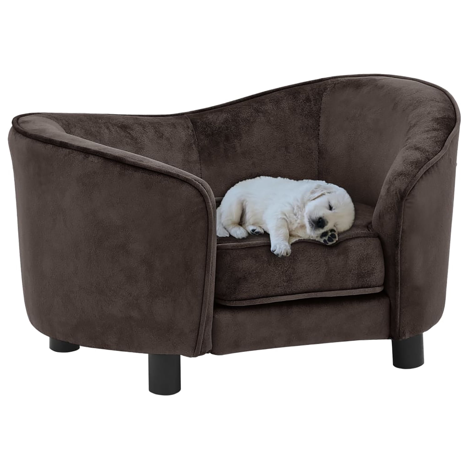 Pefilos 27.2" Dog Sofa Bed for Small Pets, Stylish Pet Sofa/Cat Couch for Furniture Faux Leather, Brown Pefilos 27.2" Dog Sofa Bed for Small Pets, Stylish Pet Sofa/Cat Couch for Furniture Faux Leather, Brown