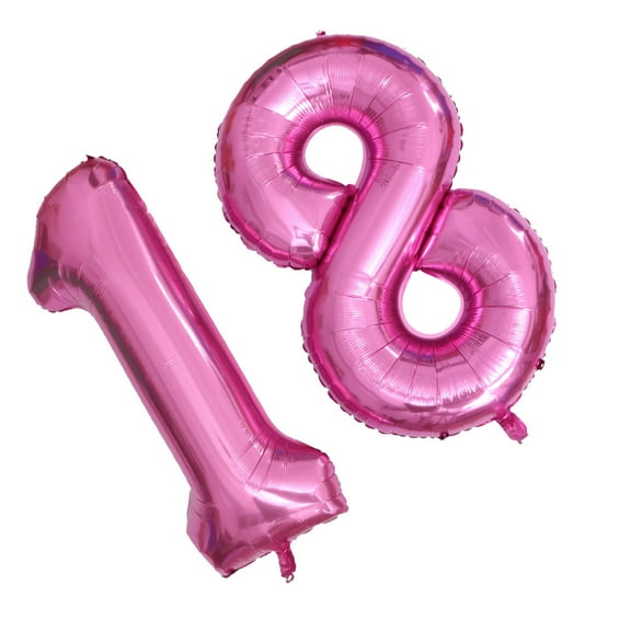 OUNONA  40 Inch Number Balloon Birthday Decorative Balloons Decoration Pink