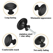 Fabulas 40 Pack Cabinet knobs, Black Kitchen Cabinet Knobs 1-3/16 Handles Knobs for Dresser Drawers-Kitchen Cabinet Hardware with Screws