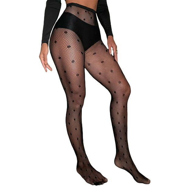 Sexy Lace Sheer See Through Pantyhose Tights With Fishnet Print