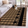 thumbnail image 3 of 2.7x5 Area Rugs, Brown Black Plaid Non-Skid Rubber Backing Large Rectangle Rugs - Living Room Bedroom Home Office, Vintage Rustic Star Buffalo Check Indoor Floor Mat Carpets Washable Rug, 3 of 9