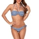 thumbnail image 1 of Traje de baño de bikini con cuello halter y tiras con estampado dividido para mujer - Talla 3XL, 1 of 8