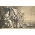 thumbnail image 2 of Peter Oliver 14x11 Gold Ornate Wood Frame and Double Matted Museum Art Print Titled - The Family of Cain (ca. 1638-47), 2 of 4