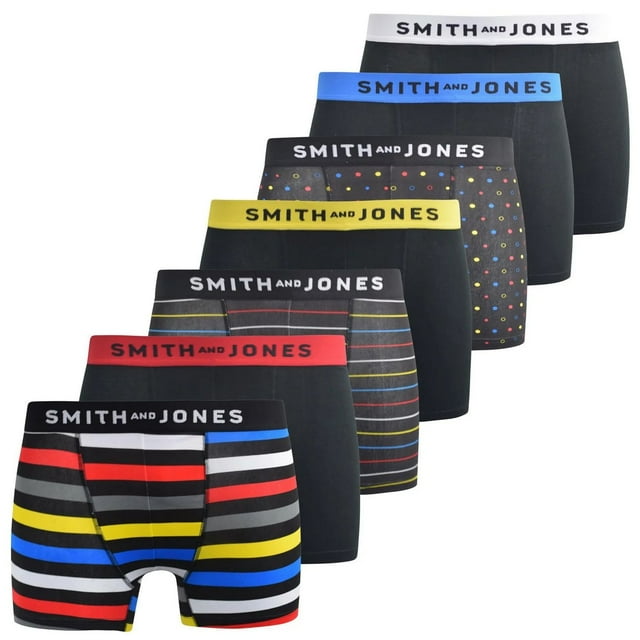 Smith & Jones Boxers pour Hommes Leland Designs Assortis (Lot de 7)