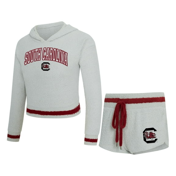 Women's Concepts Sport Gray/Garnet South Carolina Gamecocks Whitley Long Sleeve Hoodie Top & Shorts Set
