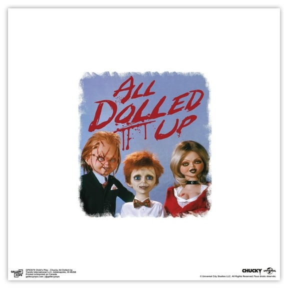 Gallery Pops Child's Play - Chucky All Dolled Up Wall Art, Unframed Version, 12" x 12"