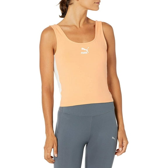 Puma Womens Classics Logo Tank,Cantaloupe,XL