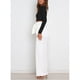 thumbnail image 4 of Pantalones largos de pierna ancha para mujer, pantalones transpirables de color puro con correa de cintura alta para chicas blancas S, 4 of 8