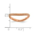thumbnail image 2 of 2.25mm 925 Sterling Silver Textured Patterned Stackable Polished Pink Plate Wave Ring Size 7 Stackable Ring for Women, 2 of 2