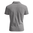 thumbnail image 2 of AZoiNM Men's Corduroy Short Sleeve Shirt Half Zip Collared Casual Stretch Fit Tee, 2 of 14