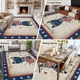 thumbnail image 6 of Happy Independence Day Washable Area Rug 5 x 7 ft Blue Cartoon Truck U. S, Flag Retro, Soft Non Slip Rugs Stain Repellent Indoor Felt Carpet for Living Dining Room Bedroom Home Office, 6 of 9