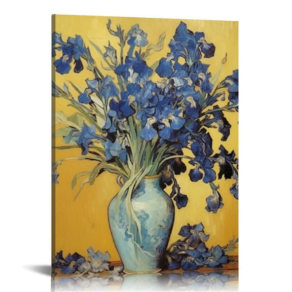 COMIO Sunflower and Irises by Vincent Van Gogh Oil Paintings Reproduction Modern Floral Giclee Canvas Prints Artwork Flowers Pictures Canvas Wall Art for Bedroom Wall Decor