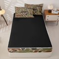 thumbnail image 4 of Erosebridal Outdoor Hunting Bear Silhouette Pattern Zipper Twin Comforter Sets with Fitted Sheet and 2 Pillowcases,Duck Camo Print Zipper Bedding Set,Olive Brown Beige,Black Reversible, 4 of 6