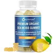O Nutritions Lemon Sea Moss Gummies Made with Organic Irish Sea Moss, Organic Burdock Root, Organic Bladderwrack, and Apple Cider Vinegar