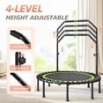 thumbnail image 4 of 48” Rebounder Trampoline with Handle, Quiet Bungee, Foldable Steel Frame, 4 of 9
