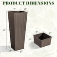 thumbnail image 2 of JUMMICO Set of 2 Resin Rattan Tall Planters Outdoor, Large Tapered Planters with Drainage Holes&Inner Trays, Flower Pots for Garden, Patio, Porch, Backyard (Brown, 32''), 2 of 7