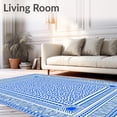 thumbnail image 2 of ODIKA 3'x5' Machine Washable Non-Slip Area Rug, Southwestern Ranch Themed Floor Accent with Authentic Safari Look High Traffic Rug with Pad, Blue, 614004, 2 of 8