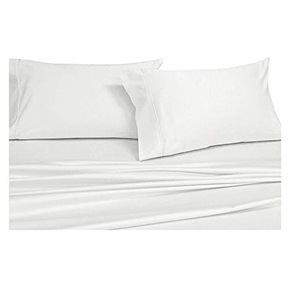 Royal's Taies d'Oreiller Blanches Unies 550 Fils 2 Pcs / Paire Taille Standard/Grand 20 Pouces x 30 Pouces 100 % Coton Peigné, Satin, Taies d'Oreiller