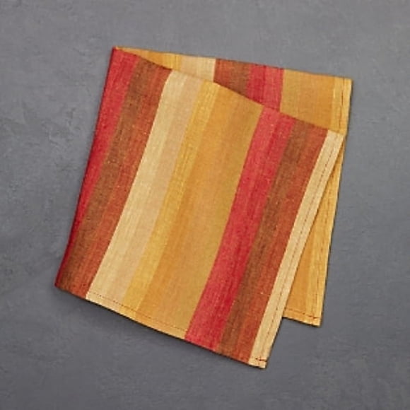 Alexandra Ferguson Serviette Rayée, Rouge, 16.75 x 16.75 Pouces