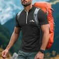 thumbnail image 3 of Generic Mens Sport Muscle Shirts Casual Short Sleeve Zip Up Athletic Workout Fitness Tshirt Lightweight Basic Train Gym Tees, 3 of 4
