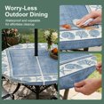 thumbnail image 5 of Round Outdoor Tablecloth with Umbrella Hole and Zipper, Blue Beach Coastal Tablecloth with Elastic Waterproof, Summer Nautical Starfish Shell Coral Vintage Patio Table Covers for 31" - 35" Tables, 5 of 9