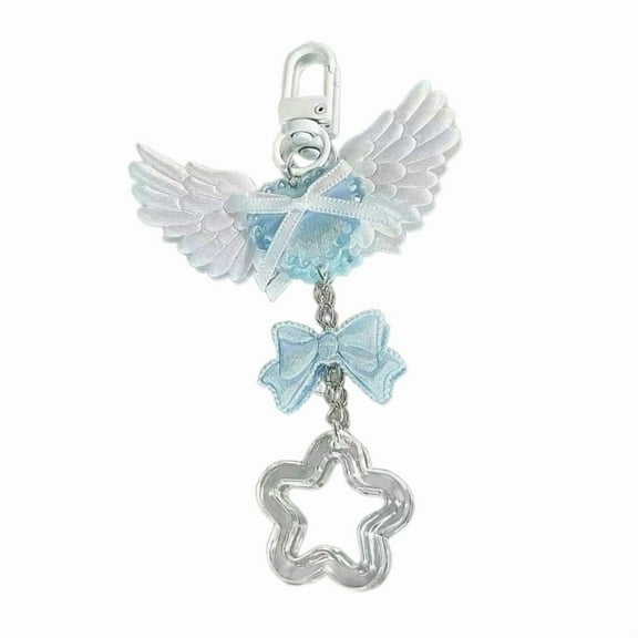 Cute Bowknot Star Bear Keychain Pendant Lovely Hanging Decorations Keyring Charm for Purse Bag Backpack Handbag