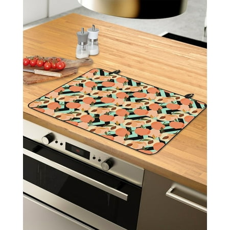 

Spring Peach Stove Top Covers for Electric Stove Heat Insulation Fireproof Glass Cooktop Cover Counter Top Glass Stove Cover for Prevent Scratches 29 x21 Summer Fruits Teal Black Striped