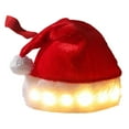 thumbnail image 1 of Adorno de disfraz navideño de peluche para fiestas navideñas y celebraciones festivas Gorro de Papá Noel iluminado con LED, 1 of 8